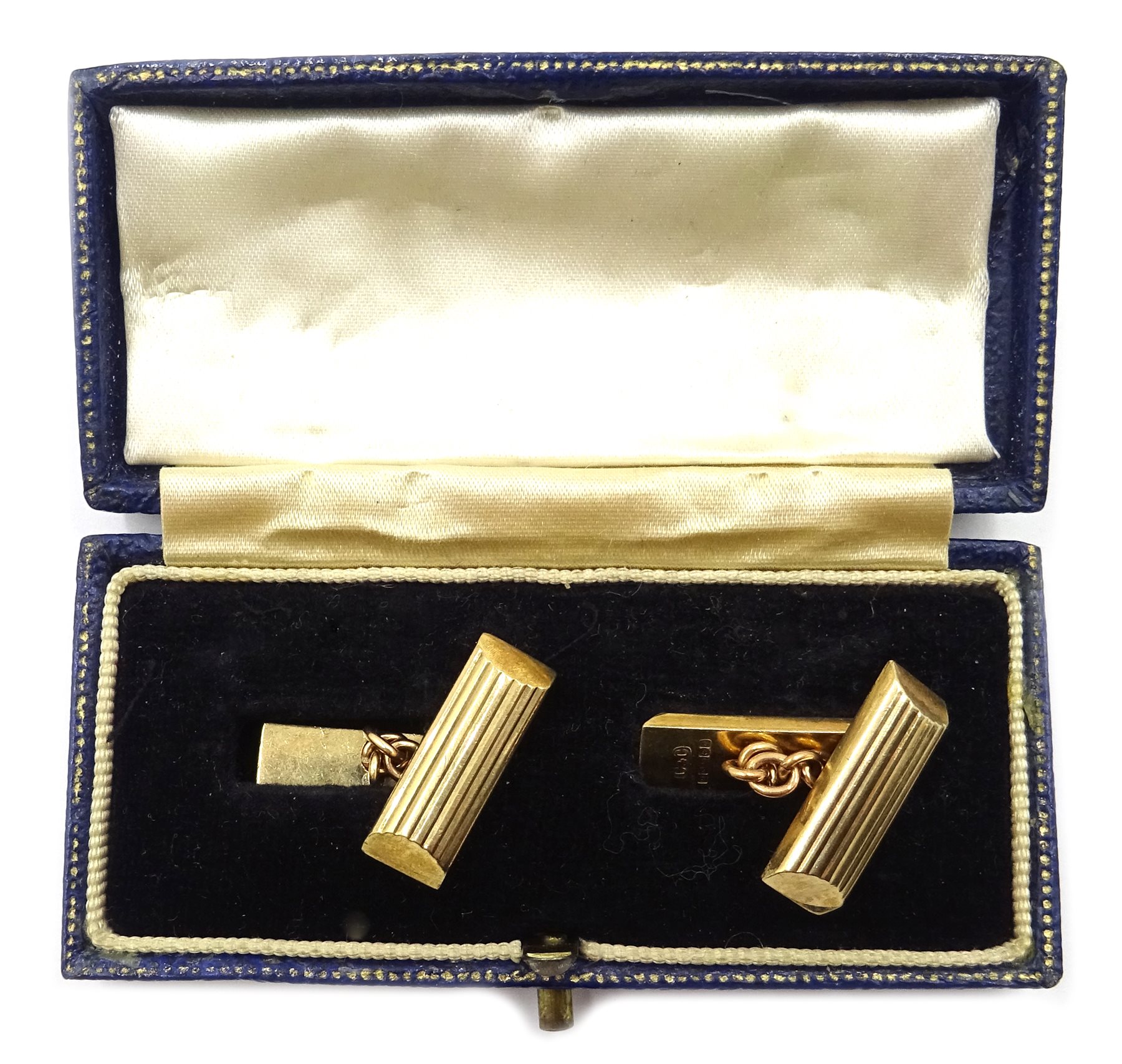 Pair of 9ct gold rectangular cufflink's, hallmarked, approx 20.7gm ...