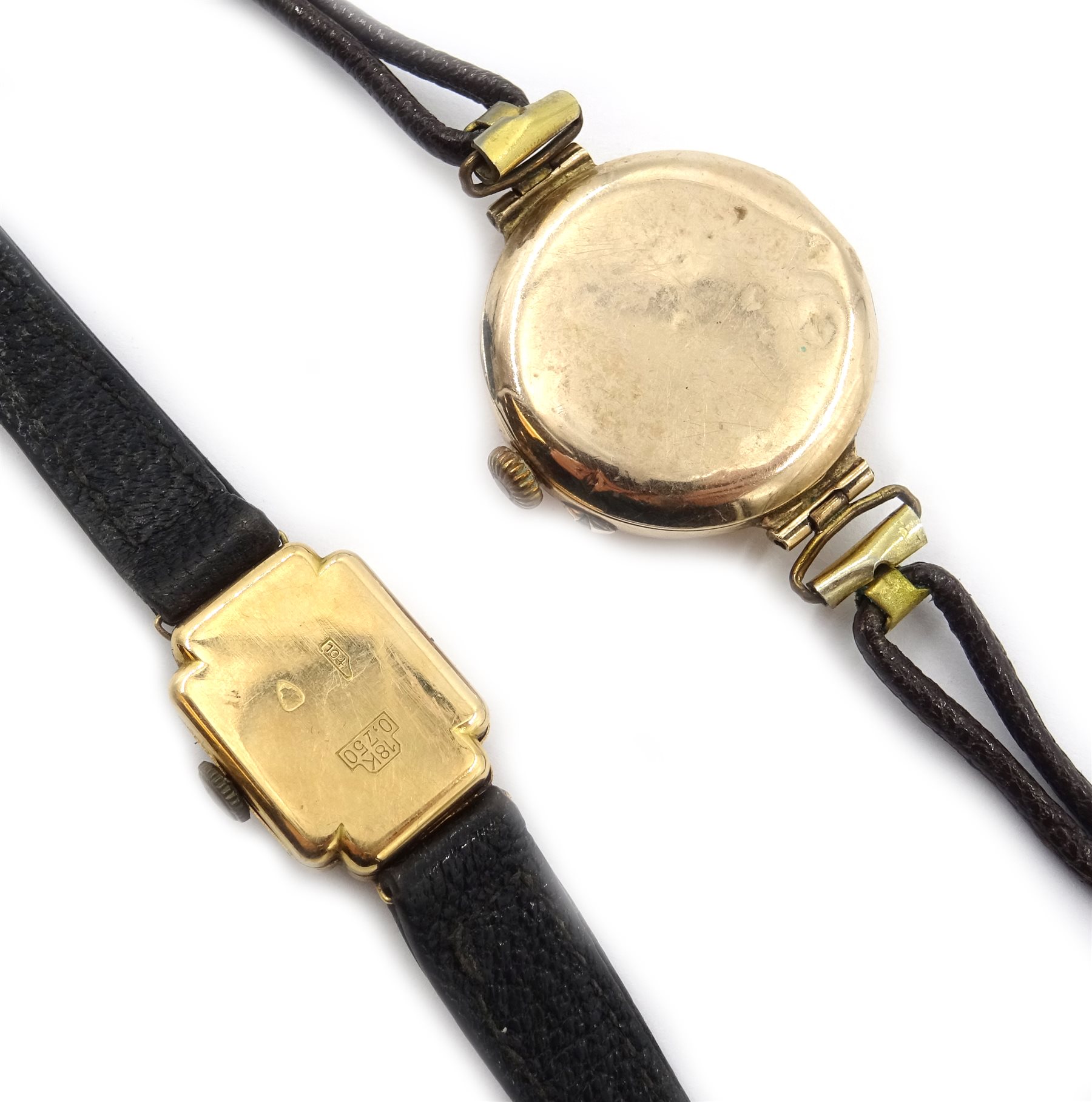 Ancre 18ct gold wristwatch, stamped 18K 750 and gold wristwatch ...