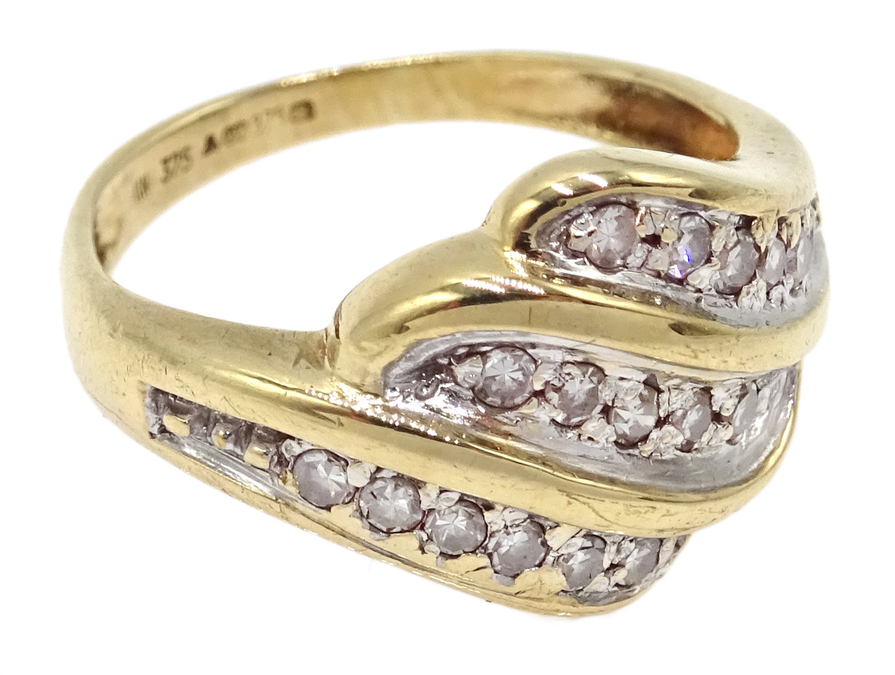 9ct gold diamond set ring, hallmarked - Jewellery, Watches & Silver