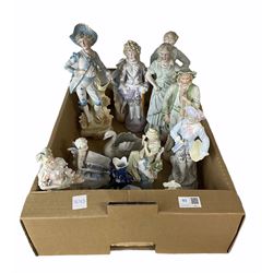 Collection of Continental bisque china figures