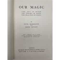 Nevil Maskelyne and David Devant - 'Our Magic, The Art in Magic, The Theory of Magic, The Practice of Magic' first edition, hard cover with orange cloth, frontispiece with tissue guard, illustrated