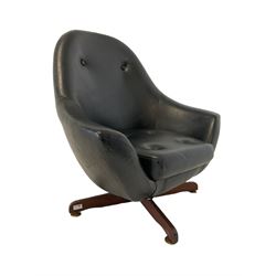 20th century swivel chair upholstered in faux leather