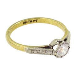 Early 20th century single stone old cut diamond ring, stamped 18ct Plat, diamond approx 0.25 carat