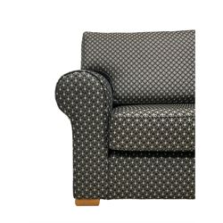 Multi-York - two-seat sofa upholstered in charcoal and silver fabric