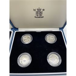 Two The Royal Mint silver proof pattern collections, dated 2003 and 2004, both cased with certificates