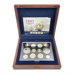The Royal Mint United Kingdom 2005 executive proof coin set, cased with certificate