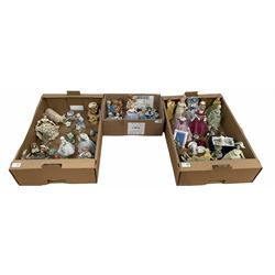 Various ceramic figurines and decorative items, in three boxes 
