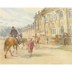 George Butler (British 1904-1999): The Meet, watercolour signed, dated 1991 verso 25cm x 31cm