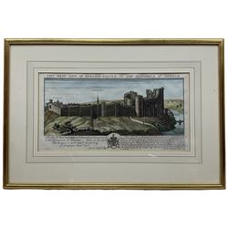 Samuel Buck (British 1696-1779) and Nathaniel Buck (British 18th century): 'The West View of Bernard [Barnard] Castle', engraving with hand colouring 19cm x 37cm