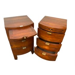Barker & Stonehouse - pair Navajos reclaimed chestnut bedside pedestal chests, fitted with brushing slide and three drawers 