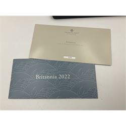 The Royal Mint United Kingdom 2022 'Britannia' silver proof six coin set, cased with certificate