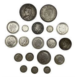 Approximately 135 grams of pre-1947 silver coins including a King George VI 1937 crown etc and a Queen Victoria 1888 crown