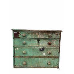Victorian painted mahogany chest of four long graduated drawers W85cm