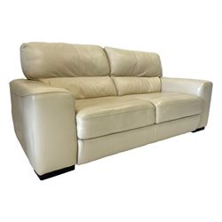 Barker & Stonehouse - two seat sofa upholstered in cream leather