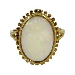 9ct gold oval opal ring, hallmarked