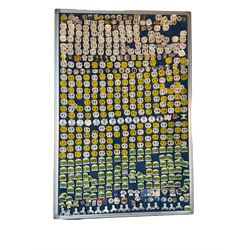 Leeds United football club - approximately five-hundred pin badges including match badges, player badges, service crew etc, on board