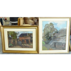  Christopher John Assheton-Stones (British 1947-1999): Farmyard Scenes, two pastels, one signed and dated 67', 59cm x 48cm and 35cm x 52cm (2)  