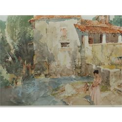 After Sir William Russell Flint (Scottish 1880-1969): 'The Mill Pool, St Jean de Cole', limited edition colour print 54cm x 71cm