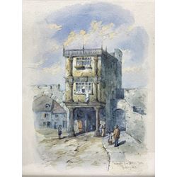 Thomas 'Tom' Dudley (British 1857-1935): 'Walmgate Bar (within) York' 'Micklegate Bar York' 'Bootham Bar York' and 'Monk Bar York', set four watercolours signed titled and dated 1879-80 each 30cm x 23cm