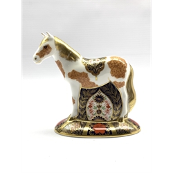 Royal Crown Derby limited edition 'Epsom Filly' paperweight No. 213/500, gold stopper, boxed and with certificate