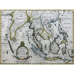 Edward Wells (British 1667-1727): 'New Map of the East Indies', engraved map with hand colouring pub. 1712, 35cm x 48cm