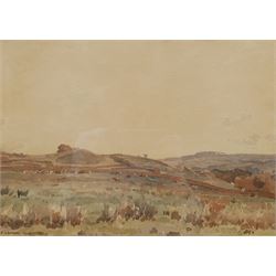 Frederick (Fred) Lawson (British 1888-1968): 'Sneaton Nr. Whitby overlooking the Esk Valley', watercolour signed and dated 1921, 25cm x 35cm