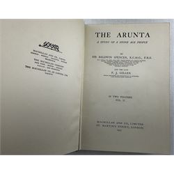 Sir Baldwin Spencer and the late F.J.Gillen - The Arunta, a Study of Stone Age People, two volumes published 1927, ist edition with folding map and illustrations in original green cloth