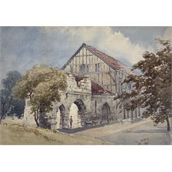 William James Boddy (British 1831-1911): The Hospitium - St Mary's Abbey York, watercolour signed and dated July 1886, 18cm x 26cm