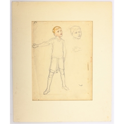 Atrib. Margaret Winifred Tarrant (British 1888-1959): Study of a Young Boy, pencil and watercolour unsigned 32cm x 24cm