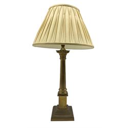 Laura Ashley brass Corinthian Column table lamp with shade, H41cm excluding fitting 