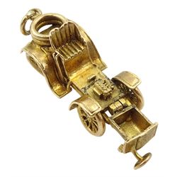 9ct gold classic open top vintage car pendant/charm, hallmarked