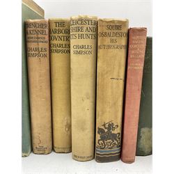 Three books on hunting by Charles Simpson 'The Harboro' Country', 'Trencher and Kennel' and 'Leicestershire and its Hunts' all first editions 1926/7, and other books in similar subject (14)