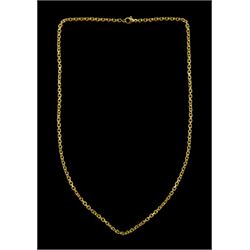 18ct gold faceted belcher chain necklace, stamped 750