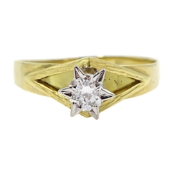 14ct gold round brilliant cut diamond ring, stamped 585, diamond approx 0.25 carat