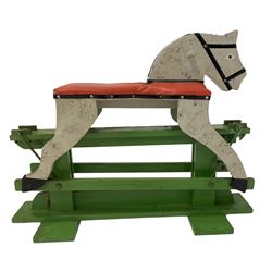 Childs painted wood rocking horse L84cm