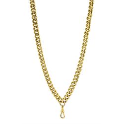 18ct gold curb link chain necklace, stamped 750, with 9ct gold swivel clip