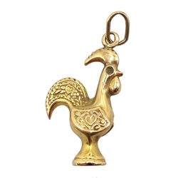 19ct gold cockerel charm, approx 2gm 