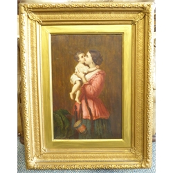  Buchanan (19th/early 20th century): Mother Holding her Child, oil on canvas signed 44cm x 29cm  
