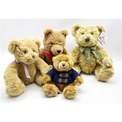 Harrods 100th Anniversary Teddy Bear, Cuddles Time Teddy Bear, Simply Soft Collection Teddy Bear and one other 