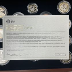 The Royal Mint United Kingdom 2018 premium proof coin set, boxed with certificate