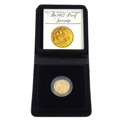 Queen Elizabeth II 1982 gold proof full sovereign coin, cased with certificate