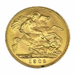 King Edward VII 1902 gold half Sovereign coin