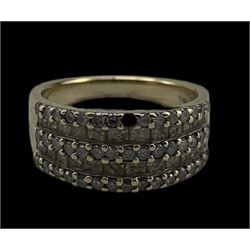 9ct tri-coloured gold woven bracelet and 9ct gold diamond ring, total diamond weight 1.50 carat (2)