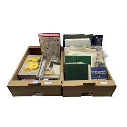 Great British and World stamps including Queen Elizabeth II presentation packs, first day covers, small number of Great British Queen Victoria issues, Canada, Hong Kong, India, Natal, British Guiana, Egypt and other World stamps etc, housed in various stockbooks / albums and loose, in two boxes