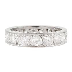 18ct white gold round brilliant cut diamond full eternity ring, total diamond weight approx 2.50 carat