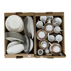 Two Polish part dinner services by Chodziez and Jarolina in two boxes