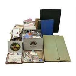 Great British and World stamps, including Australia, Barbados, Basutoland, Canada, Egypt, India, etc, first day covers and other stamp related items, in albums, on covers and loose, in one box