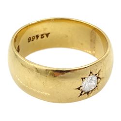 Early 20th century 18ct gold gypsy set single stone old cut diamond ring, Birmingham 1917, diamond approx 0.17 carat