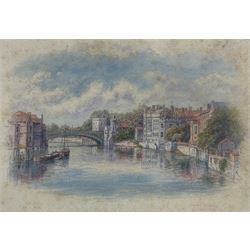 George Fall (British 1845-1925): 'Lendal Bridge and Guildhall York', watercolour signed and titled 19cm x 27cm