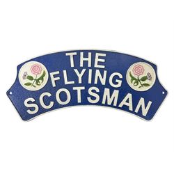 Cast metal sign 'The Flying Scotsman', W40cm